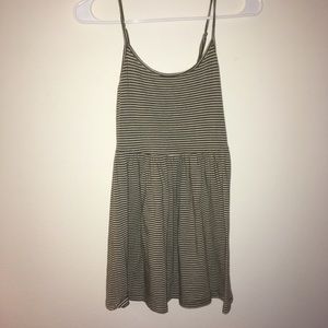 Olive and white skater dress